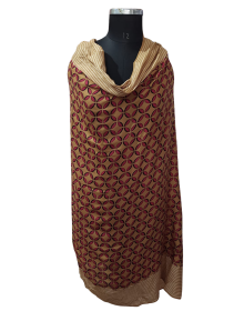 women designer Shawls full printed  brown
